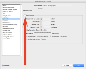 Step 3: How to turn off auto hyphenation in Adobe InDesign CS6
