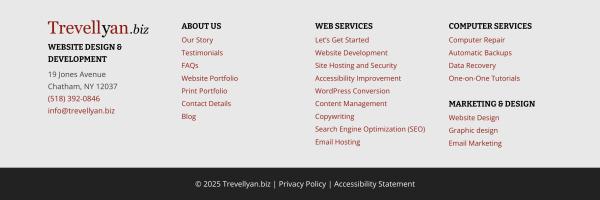 website footer screenshot from this website