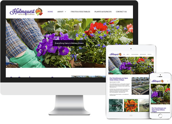 Holmquest Farms website layout