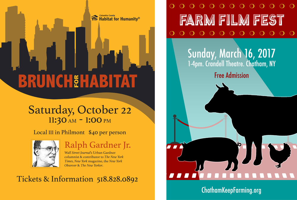 Habitat for Humanity Luncheon with Ralph Gardner and Chatham Keep Farm's Farm Film Fest 9 posters