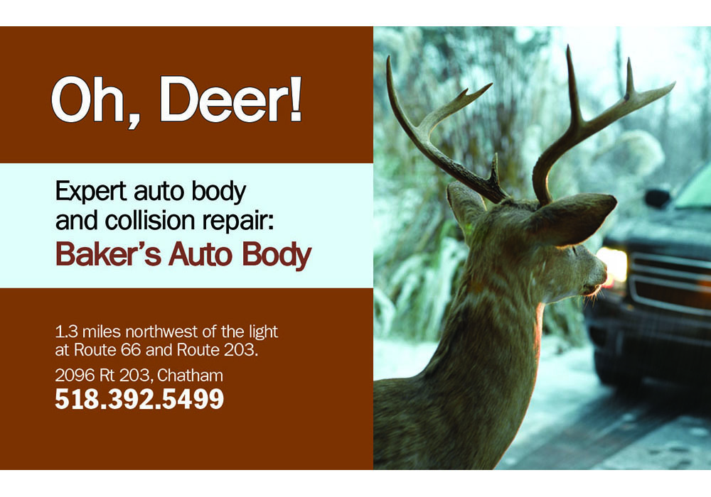 Movie slide (cinema advertising) for Baker's Auto Body - designed by Trevellyan.biz, Columbia County's graphic designer