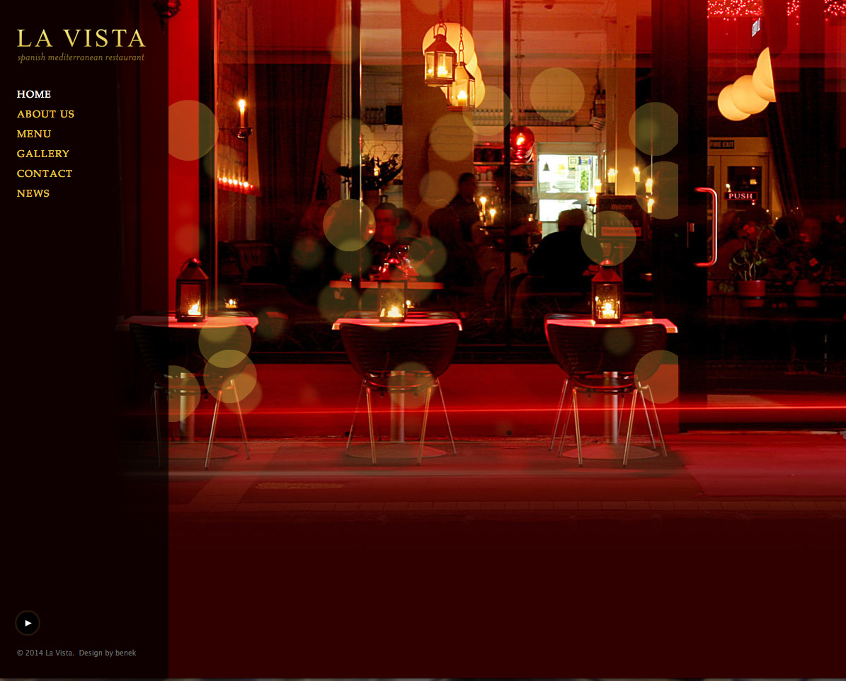 Best Restaurant Websites: La Vista website homepage