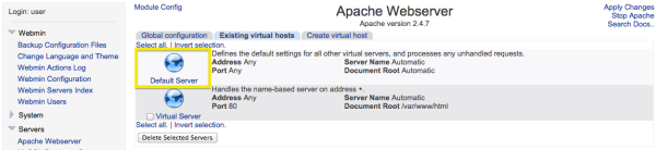 apache setup - default server