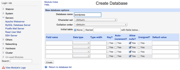 Create Database