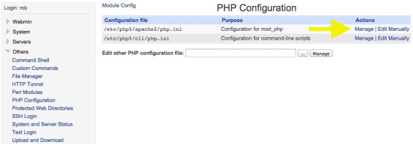 configure mod_php