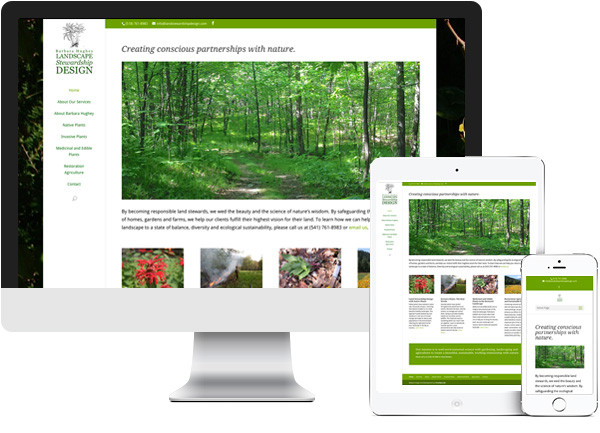 Land Stewardship Design website on desktop, tablet and phone