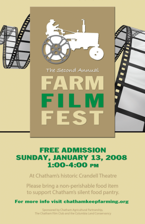 Poster announcing the second Farm Film Festival, 2008