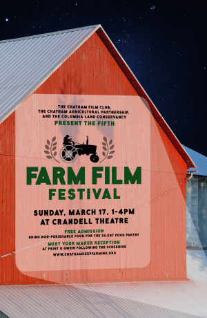 The poster announcing the fifth year of the Farm Film Festival , 2013