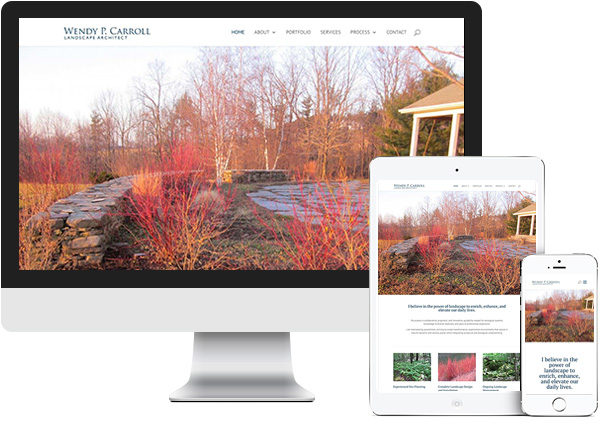 Wendy P. Carroll website on desktop, tablet and phone