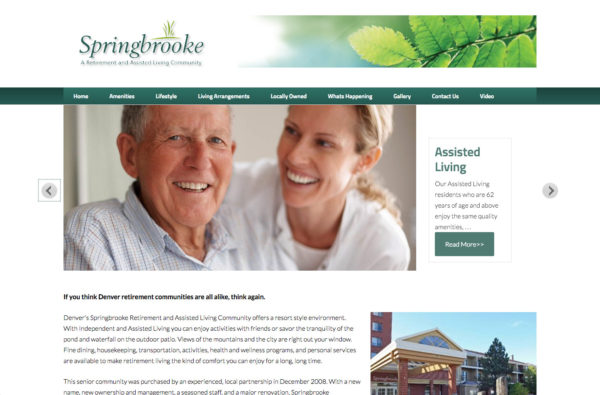 Springbrooke Assisted Living Website