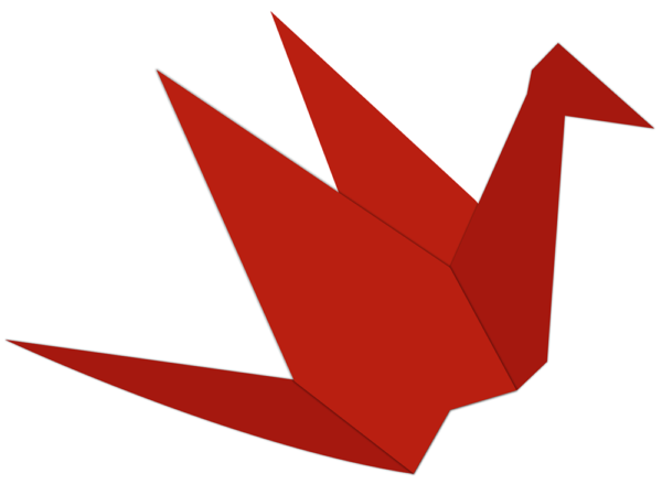Red Paper Bird for animated gif created by Suzanne Trevellyan of Trevellyan.biz