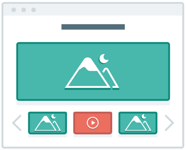 Illustration of a web page with a slider