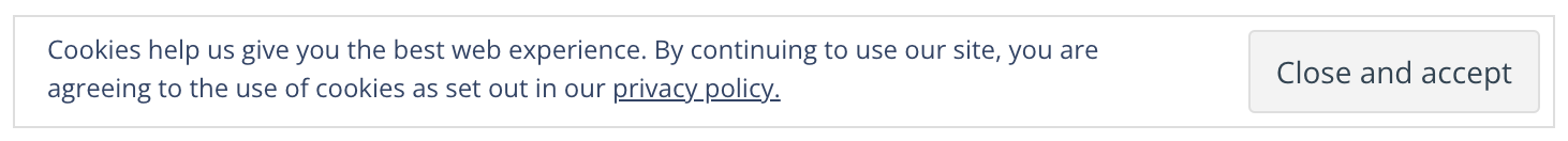 Screenshot of the consent banner on this website