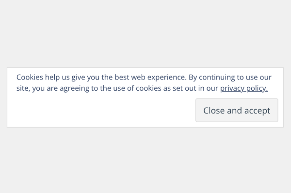 Screenshot of a cookie consent banner: