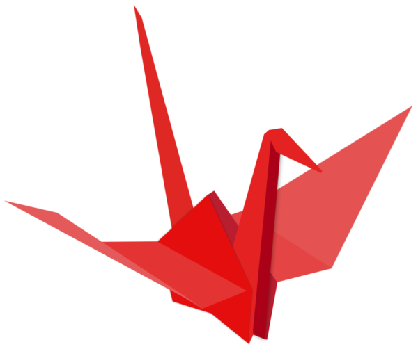 Red paper crane- Suzanne Trevellyan, Trevellyan.biz